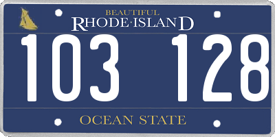 RI license plate 103128