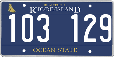 RI license plate 103129