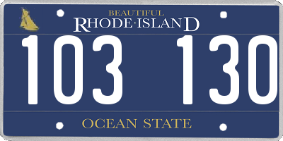 RI license plate 103130