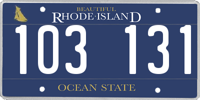 RI license plate 103131
