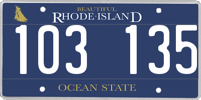 RI license plate 103135