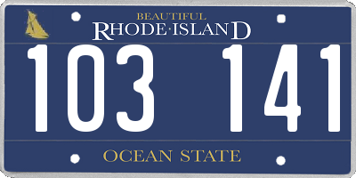 RI license plate 103141