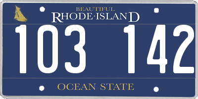 RI license plate 103142