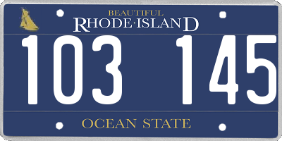 RI license plate 103145
