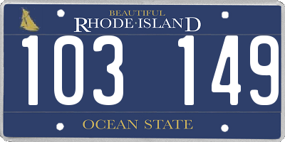 RI license plate 103149