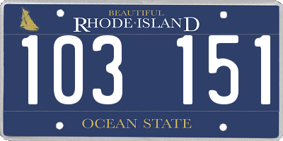 RI license plate 103151