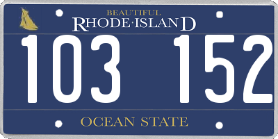 RI license plate 103152