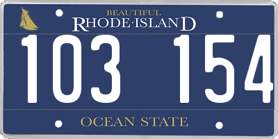 RI license plate 103154