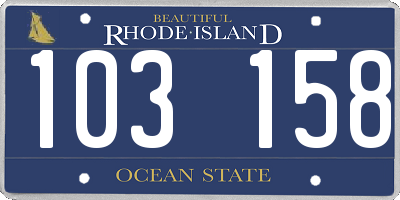 RI license plate 103158