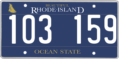 RI license plate 103159