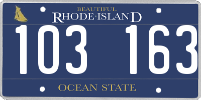 RI license plate 103163