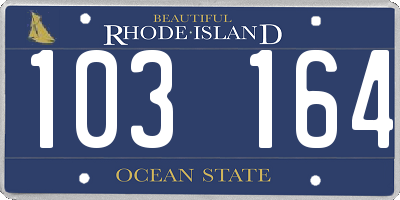 RI license plate 103164