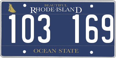 RI license plate 103169