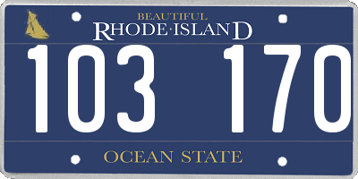 RI license plate 103170