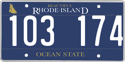 RI license plate 103174