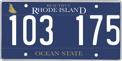 RI license plate 103175