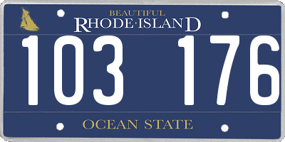 RI license plate 103176