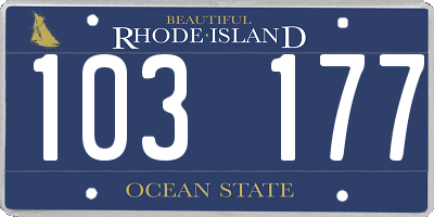 RI license plate 103177