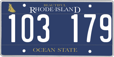 RI license plate 103179