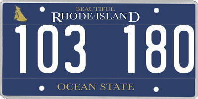 RI license plate 103180