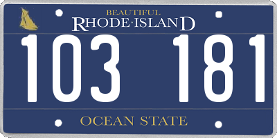 RI license plate 103181