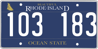 RI license plate 103183