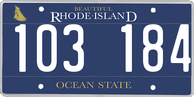 RI license plate 103184