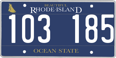 RI license plate 103185