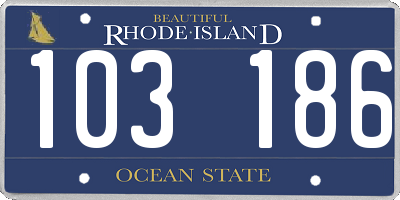 RI license plate 103186