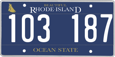 RI license plate 103187