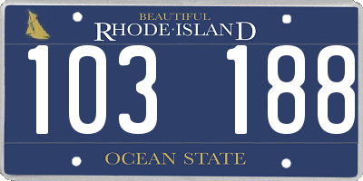RI license plate 103188