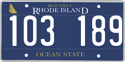 RI license plate 103189