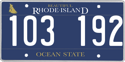 RI license plate 103192