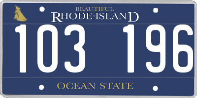 RI license plate 103196