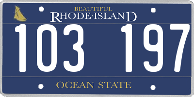 RI license plate 103197