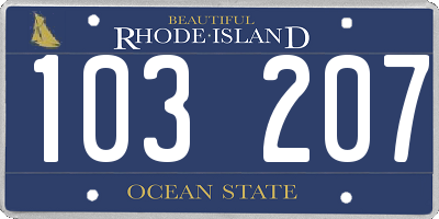 RI license plate 103207