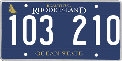 RI license plate 103210