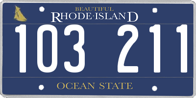 RI license plate 103211
