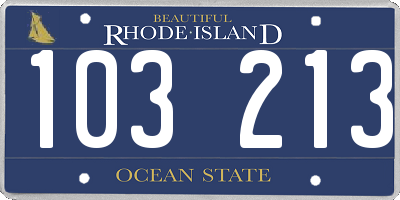 RI license plate 103213