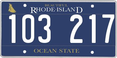 RI license plate 103217