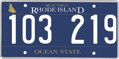 RI license plate 103219