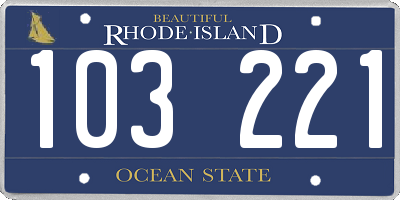 RI license plate 103221