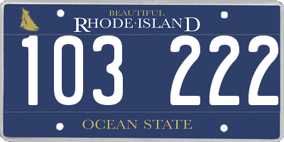 RI license plate 103222