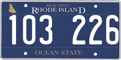 RI license plate 103226