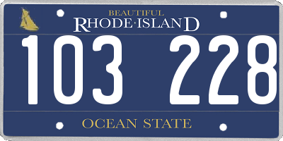 RI license plate 103228