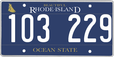 RI license plate 103229