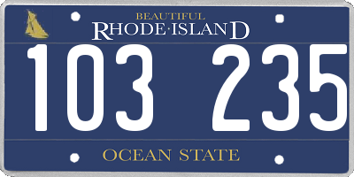 RI license plate 103235