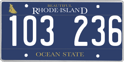 RI license plate 103236