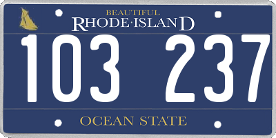 RI license plate 103237