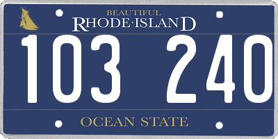 RI license plate 103240
